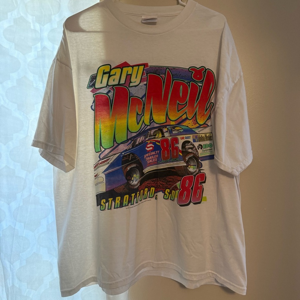 Hanes White Heavyweight T-Shirt Vintage Gary McNeil Size XL Men’s 90s/2000s